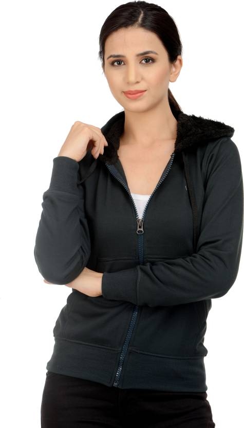 Full Sleeve Solid Women's Black Jacket